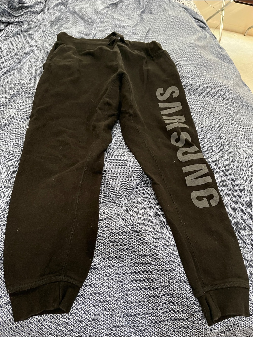 Black adult Sweatpants with Side Logo Samsung size large
